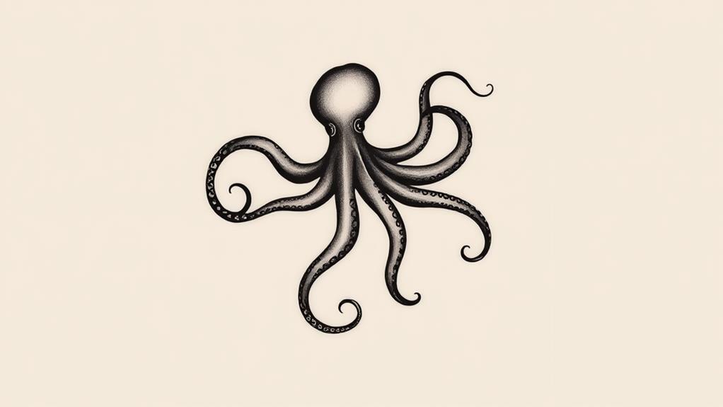 elegant octopus silhouette art