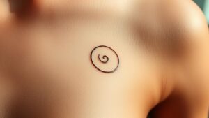 elegant spiral minimal tattoos