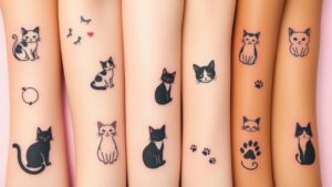 feline inspired minimalist tattoos