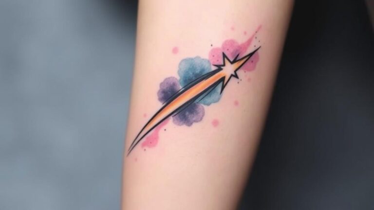 fiery minimal comet tattoos