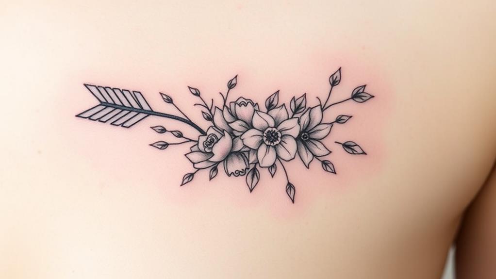 floral accented arrow design