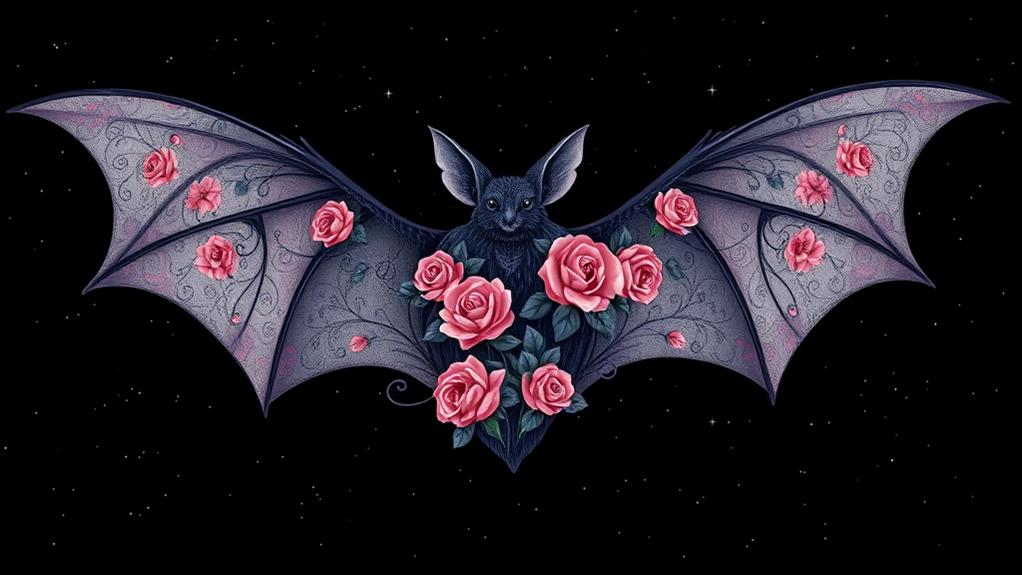 floral accented bat design