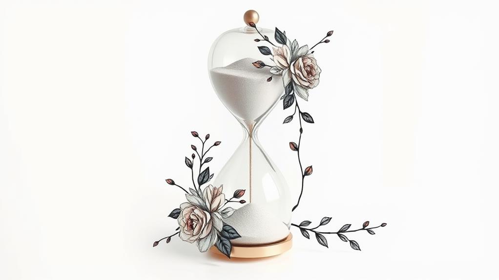 floral accented hourglass design