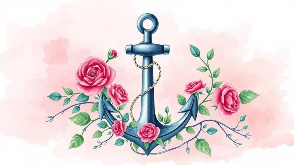 floral embellished anchor design