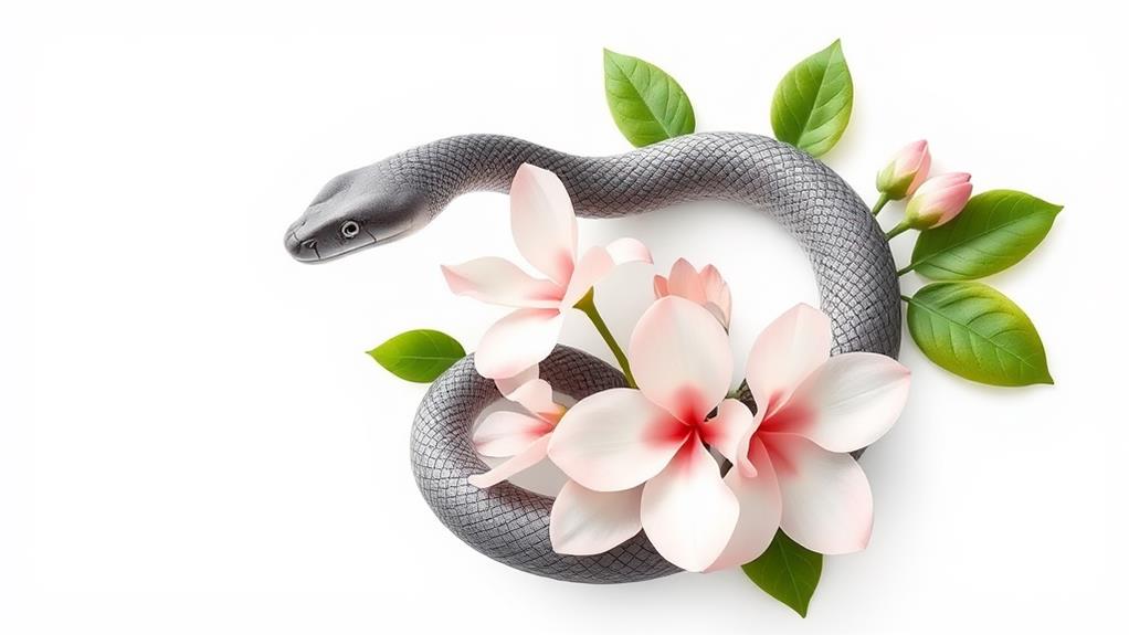 floral embellished snake design