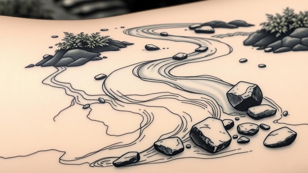 flowing water imagery motifs