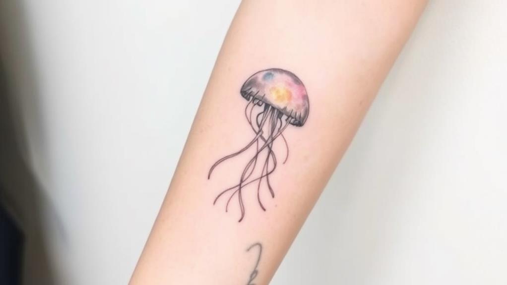 forearm tattoo of jellyfish