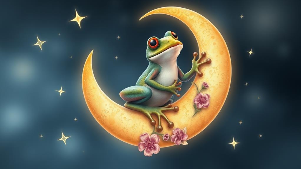 frog gazes at moon