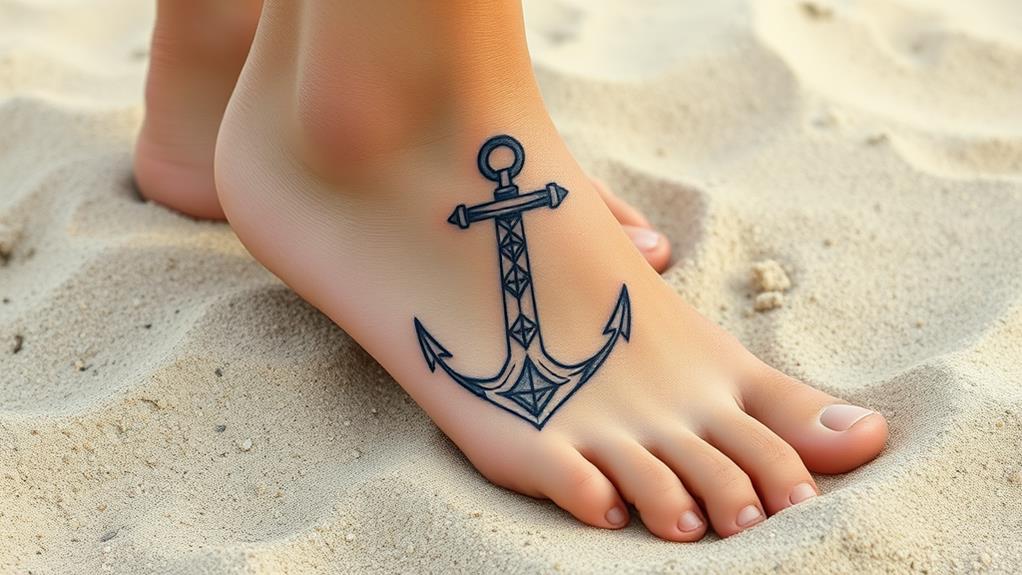 geometric anchor tattoo designs