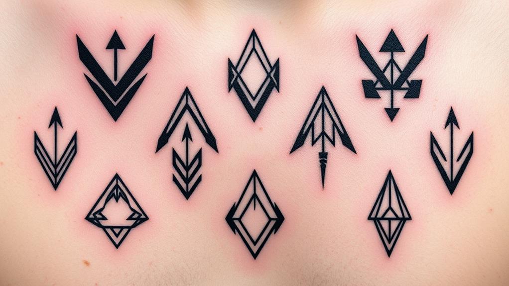 geometric arrowhead tattoo ideas