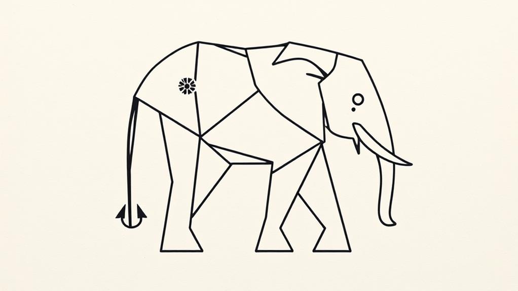 geometric elephant tattoo designs