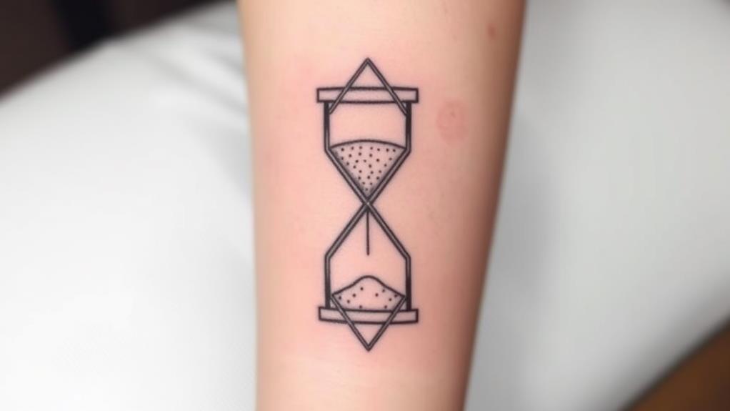 geometric hourglass tattoo design