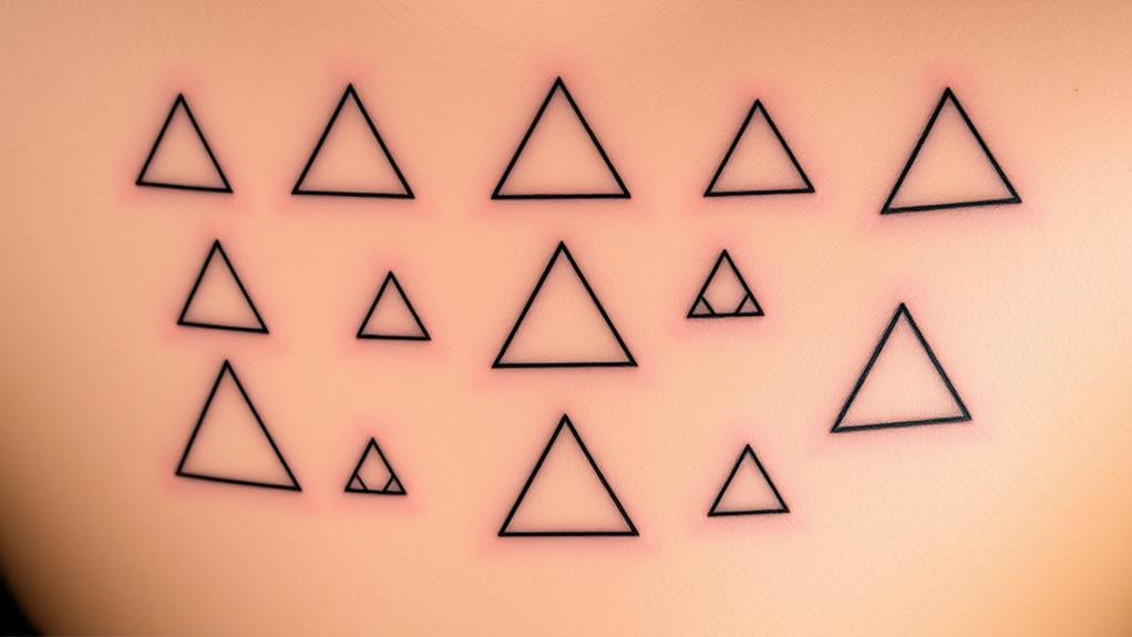 geometric minimal triangle tattoos