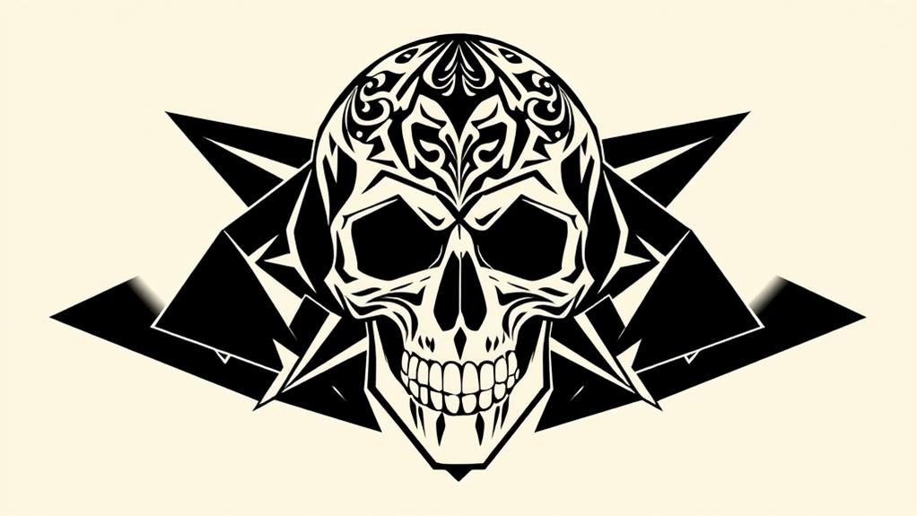 geometric skull art design