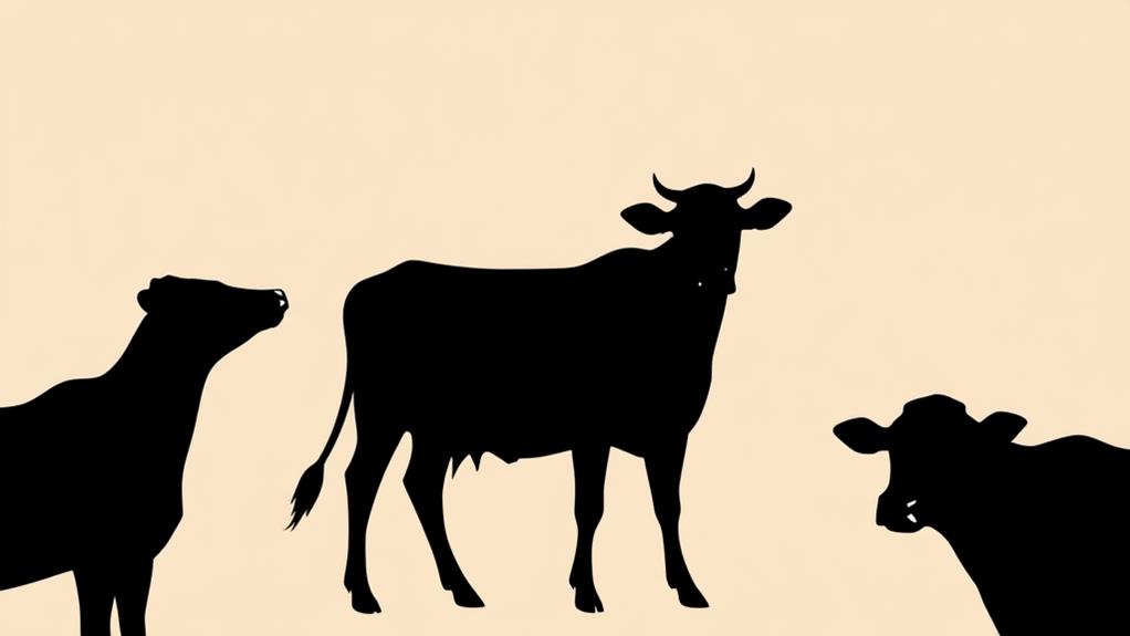 graceful bovine shadows displayed