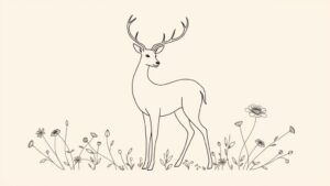 graceful minimal deer tattoos