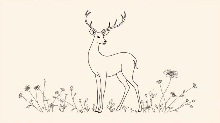 graceful minimal deer tattoos