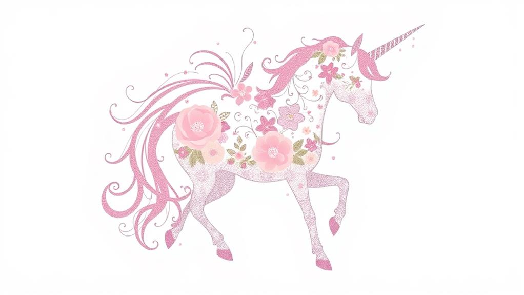 graceful unicorn silhouette design