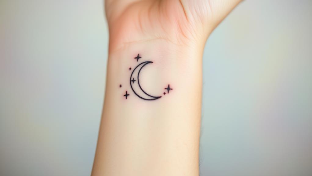 half moon minimalist tattoo