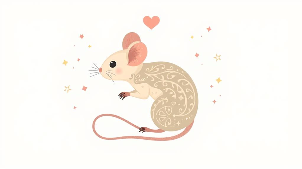 heart shaped stylized mouse design