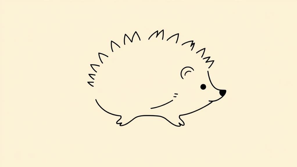 hedgehog outline drawing guide