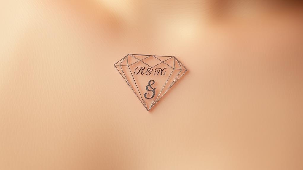 initials engraved on diamond