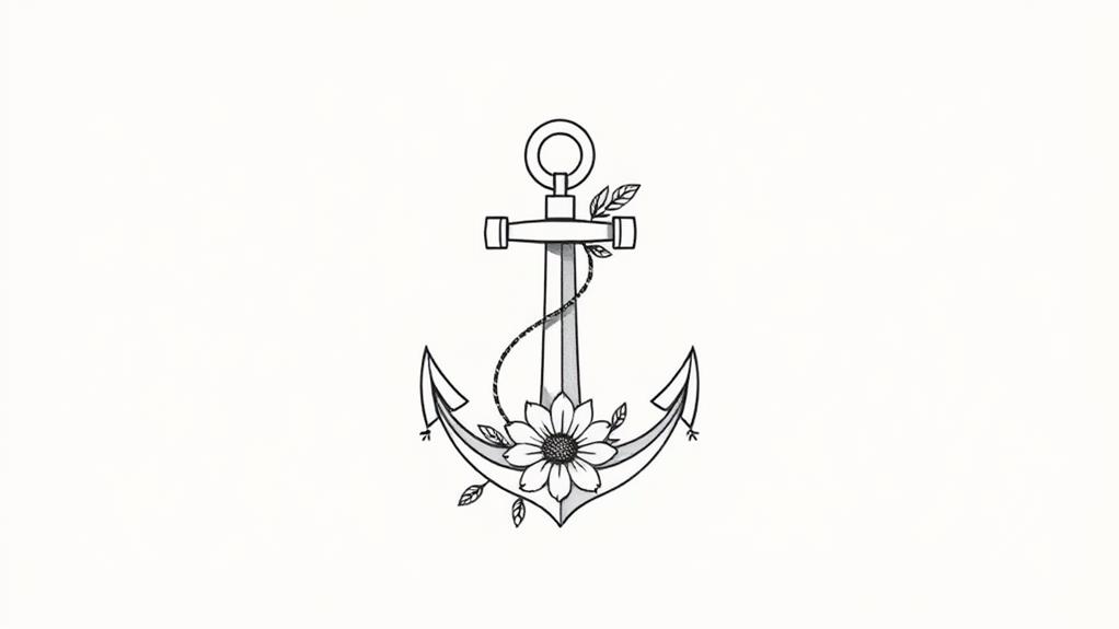 intricate nautical line drawing