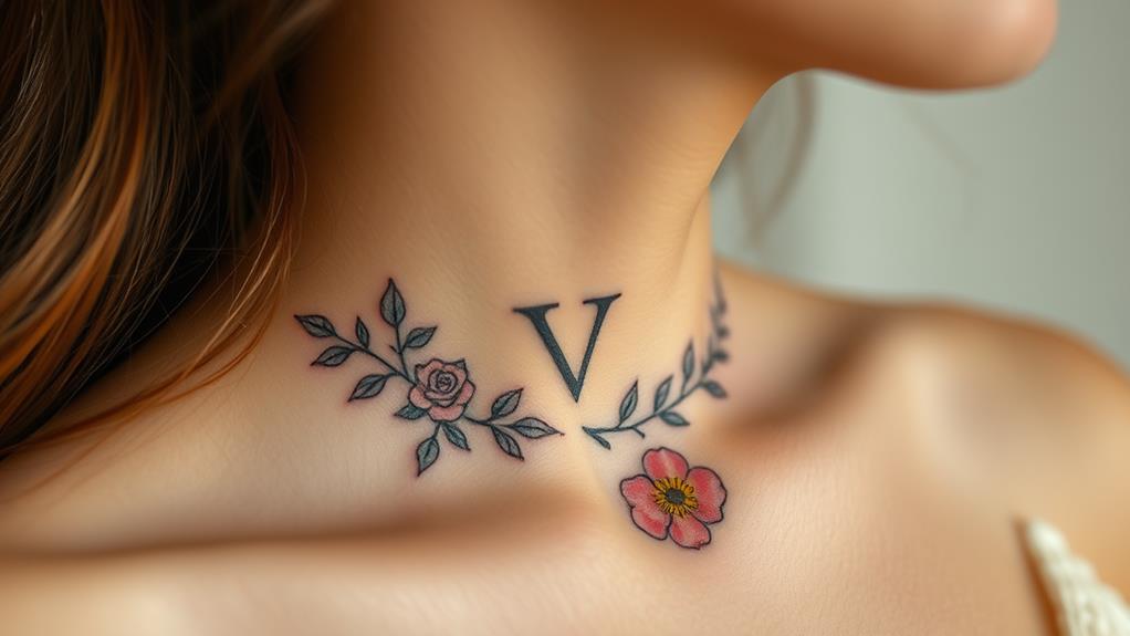 intricate neckline body art