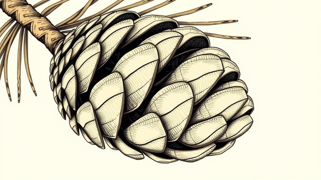 intricate pine cone artwork