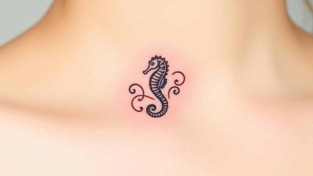 intricate seahorse tattoo design