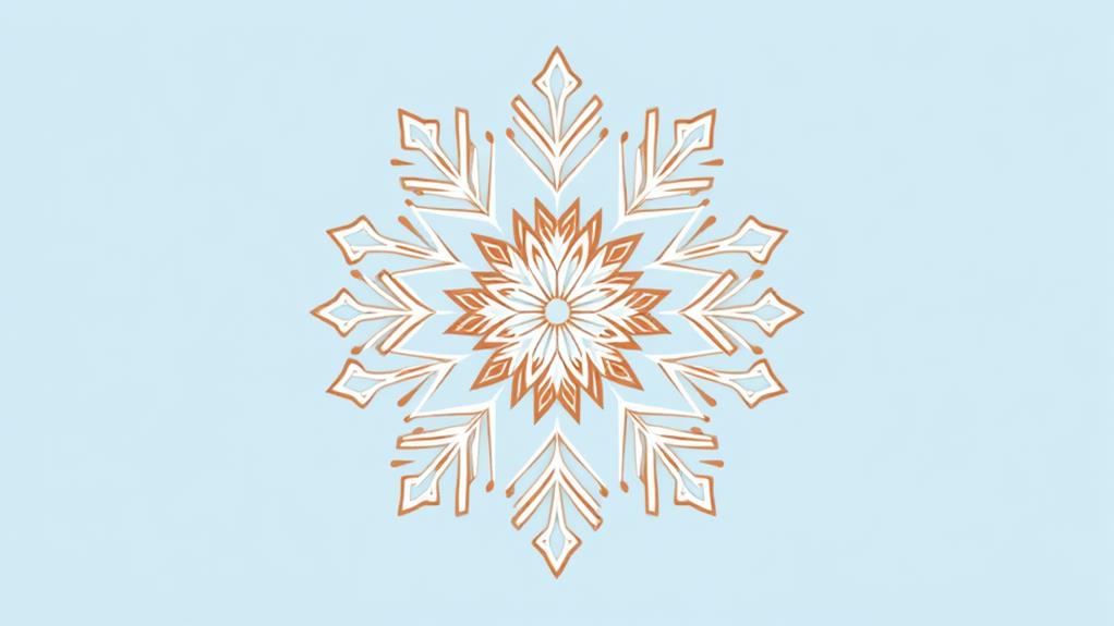 intricate snowflake line design