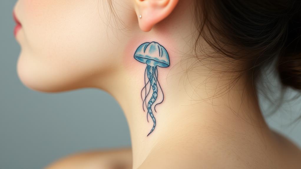 jellyfish discreetly positioned behind