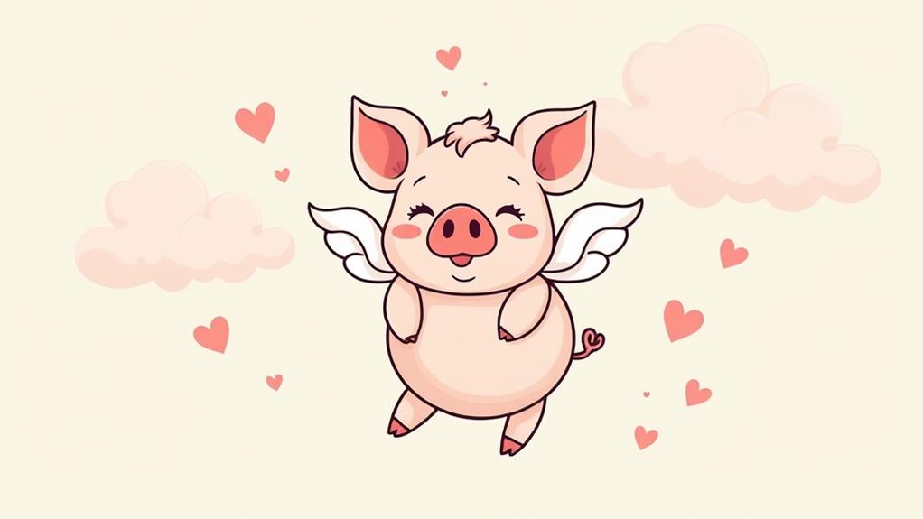 joyful flying piglet fantasy