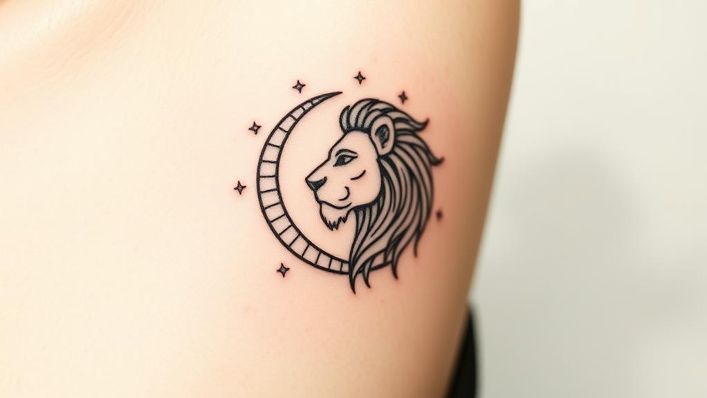 leo zodiac symbol tattoos