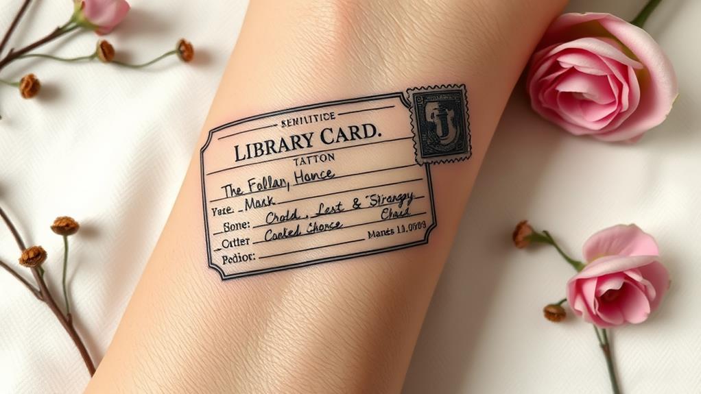 library card with ink