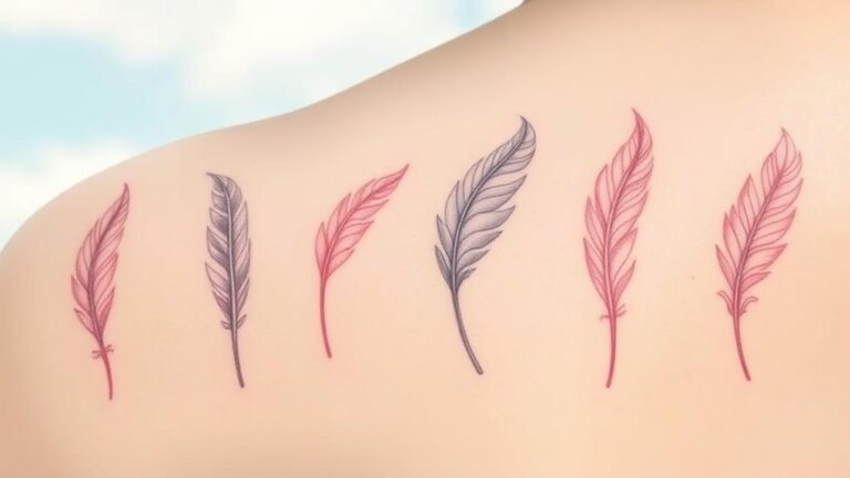 light and airy feather tattoos