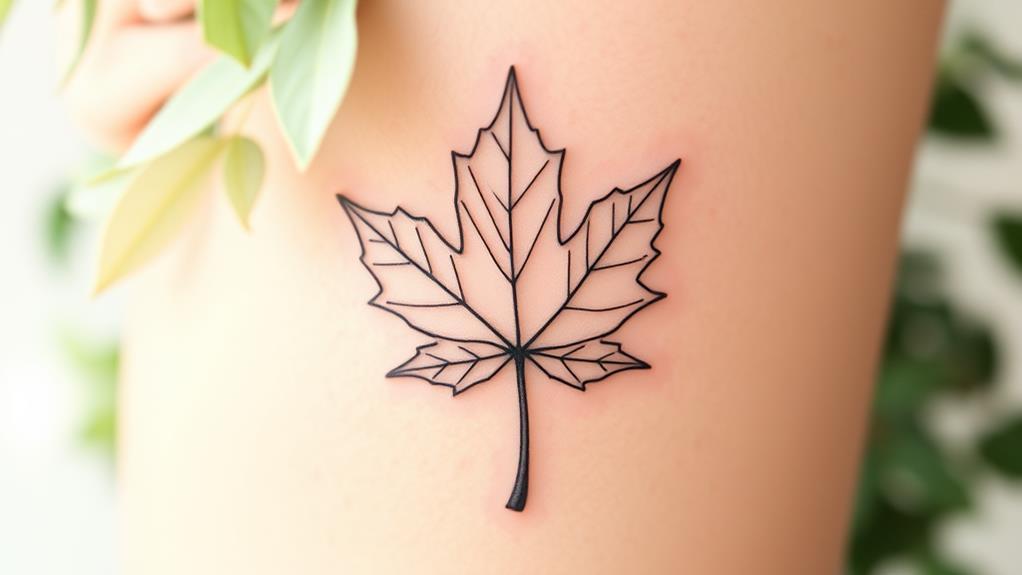 linear maple leaf design