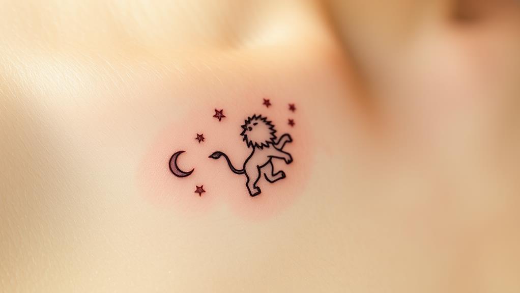 lion zodiac sign ink