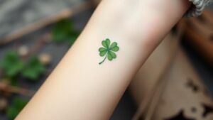 lucky minimalist clover tattoos