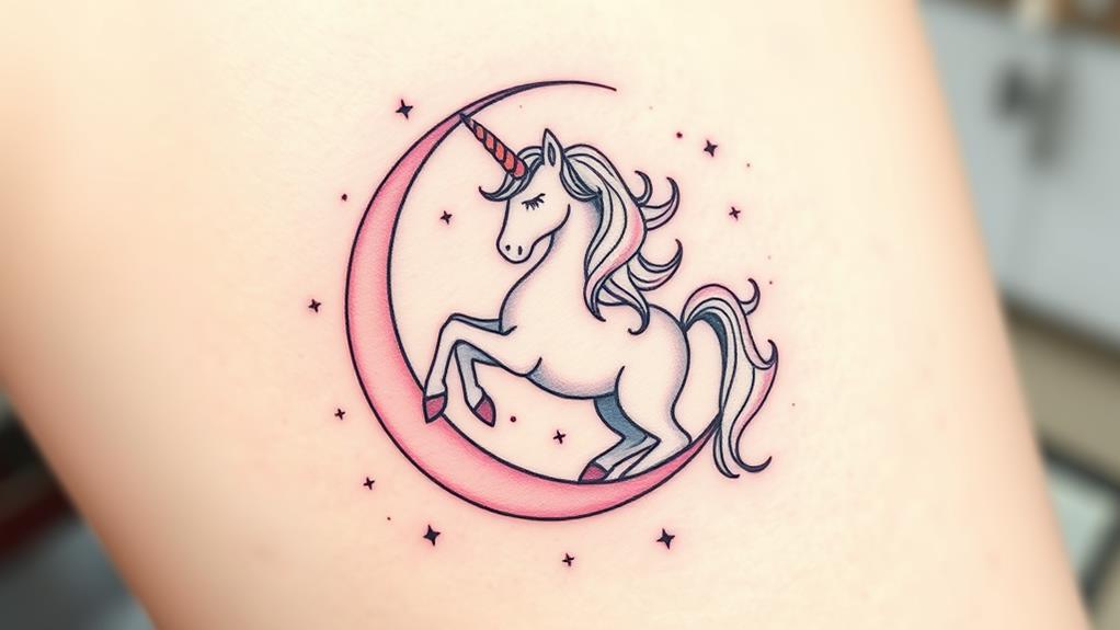 magical unicorn under moonlight