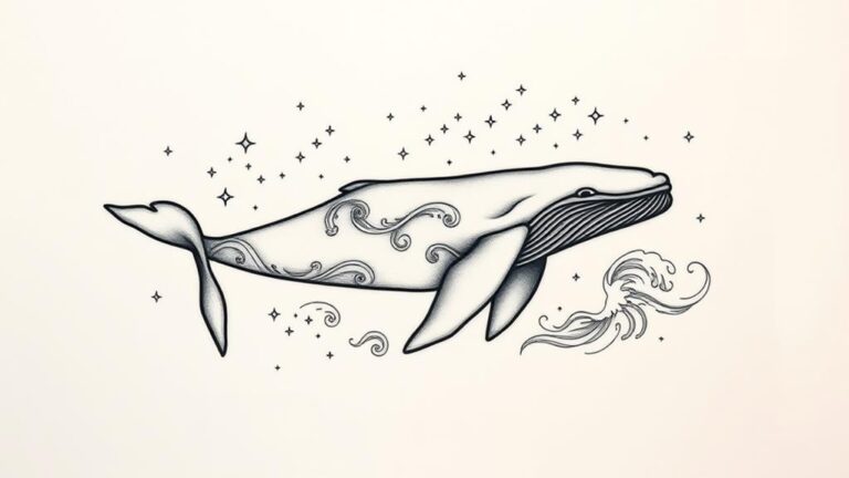 majestic minimal whale tattoos