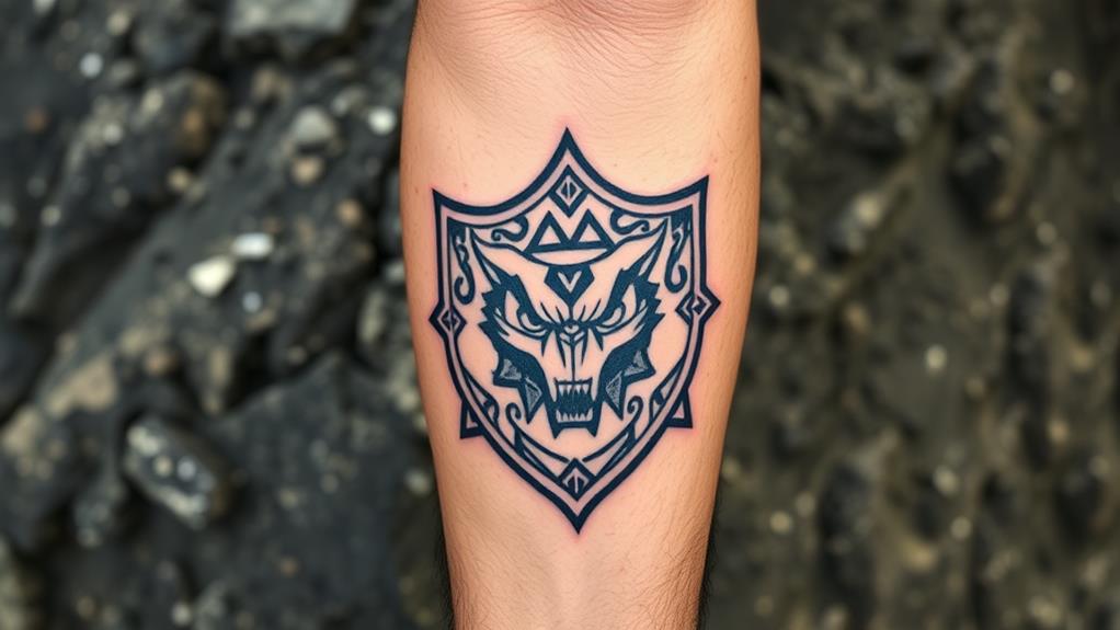 masculine shield tattoo designs