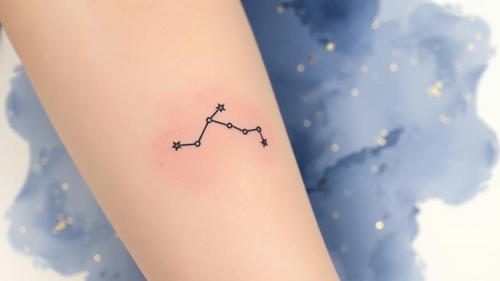 minimal aries constellation tattoo