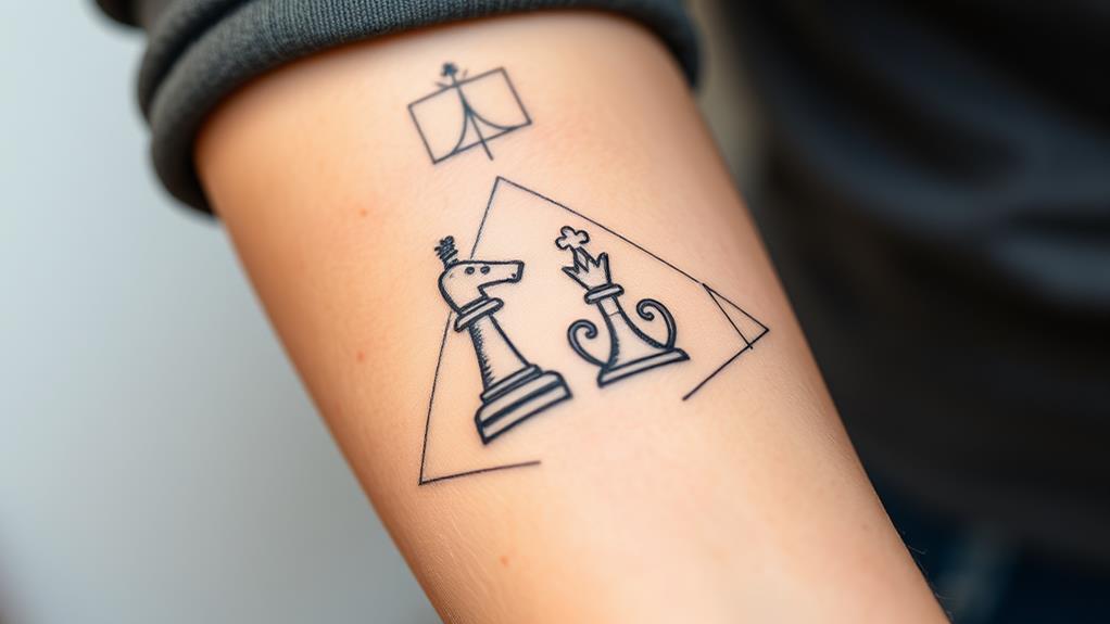 minimal chess piece tattoos