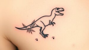 minimal dinosaur tattoo designs