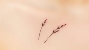 minimal grass blade tattoos