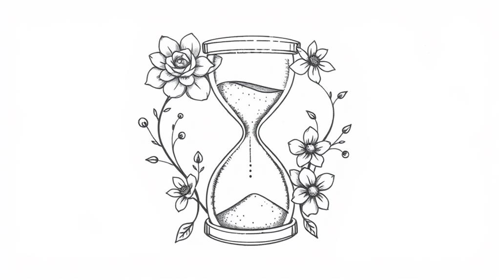 minimal hourglass tattoo ideas