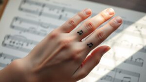 minimal music notes tattoos