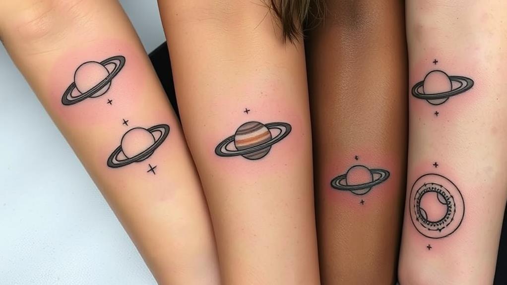 minimal saturn rings tattoos