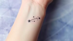 minimal shooting star tattoos